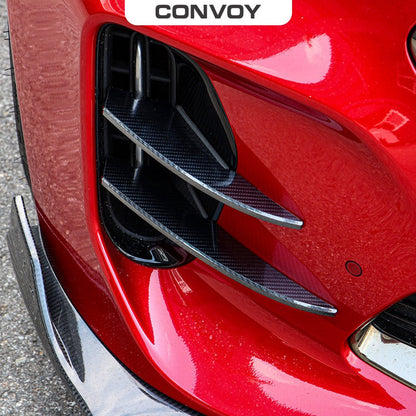 CONVOY Front Bumper Canards VER.2 for Kia Stinger [Partial + Edges CF Wrap]