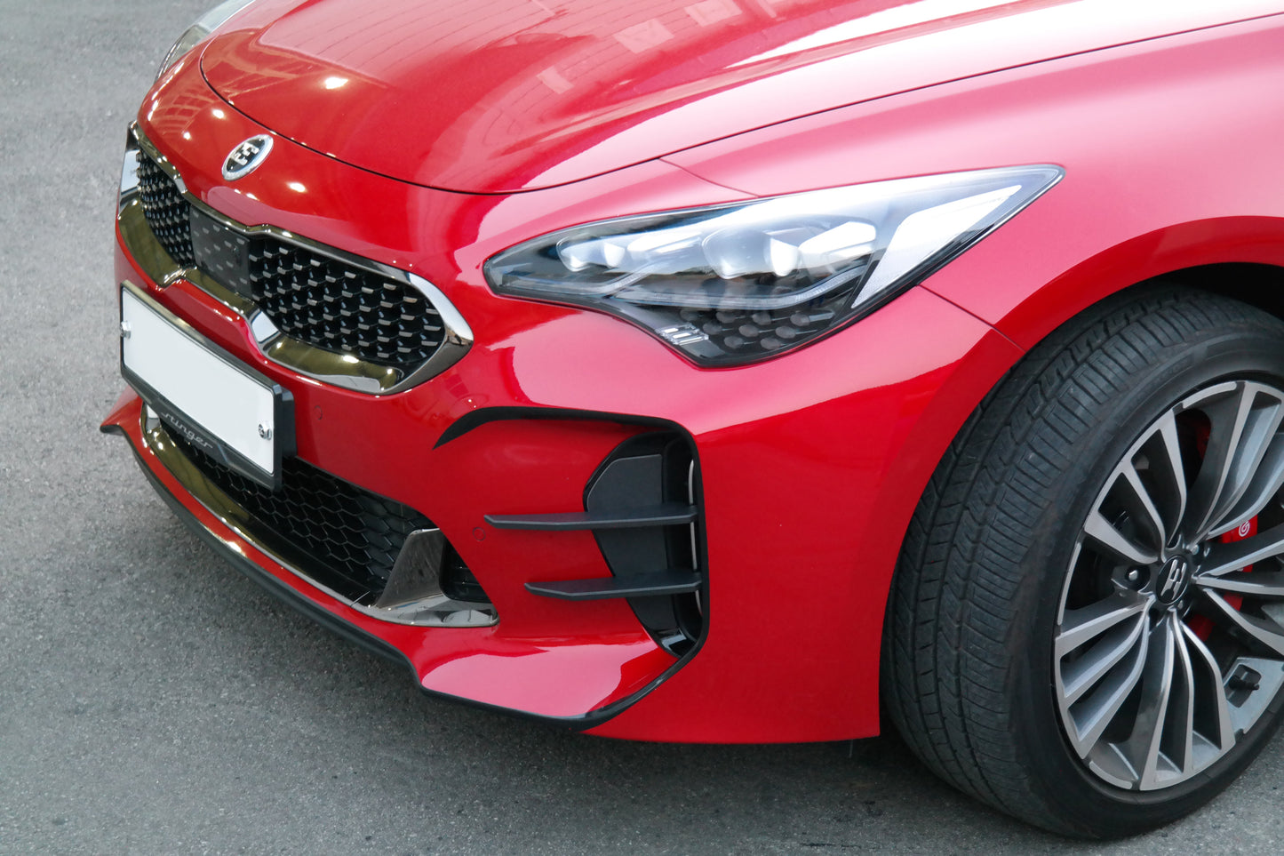 CONVOY Front Bumper Canards VER.1 for Kia Stinger [Matte Black]