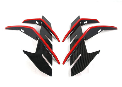 CONVOY Front Bumper Canards for Hyundai Elantra N 2021-2024 [Partial CF Wrap + Red Edges]