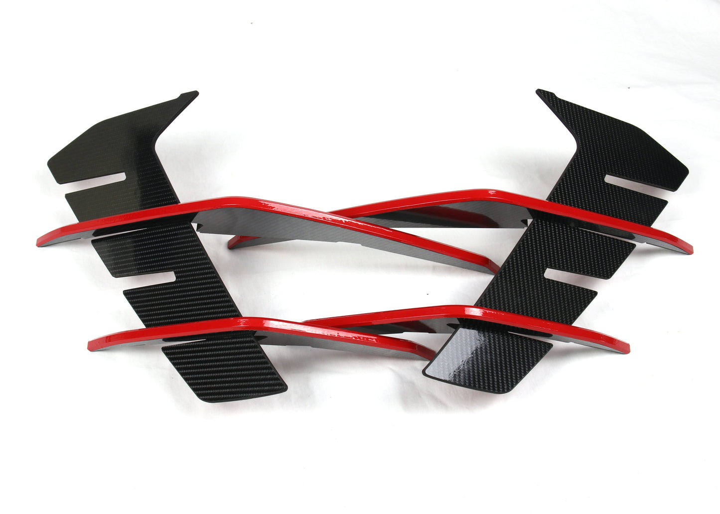 CONVOY Front Bumper Canards for Hyundai Elantra N 2021-2024 [Partial CF Wrap + Red Edges]