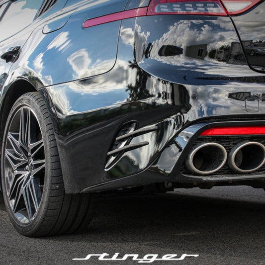 CONVOY Rear Bumper Canards for Kia Stinger [Partial CF Wrap]