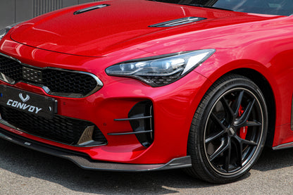 CONVOY Front Bumper Canards VER.2 for Kia Stinger [Partial + Edges CF Wrap]