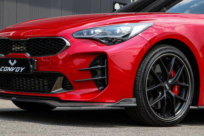 CONVOY Front Bumper Canards VER.2 for Kia Stinger [Partial + Edges CF Wrap]