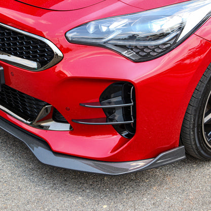 CONVOY Front Bumper Canards VER.2 for Kia Stinger [Partial + Edges CF Wrap]