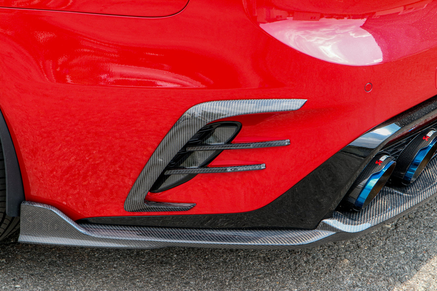 CONVOY Rear Bumper Canards for Kia Stinger [Partial + Edges CF Wrap]