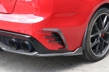 CONVOY Rear Bumper Canards for Kia Stinger [Partial + Edges CF Wrap]