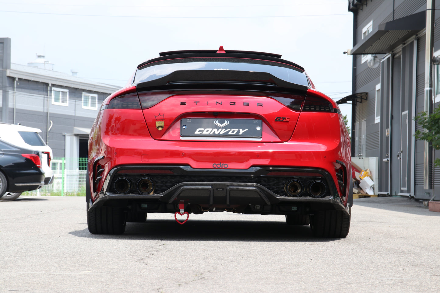 CONVOY Rear Bumper Canards for Kia Stinger [Matte Black]