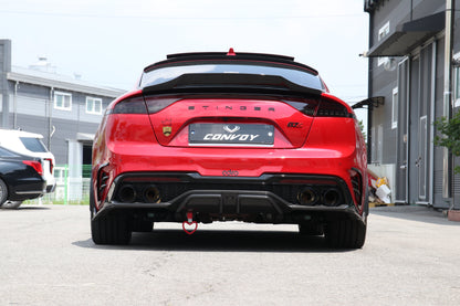 CONVOY Rear Bumper Canards for Kia Stinger [Partial + Edges CF Wrap]