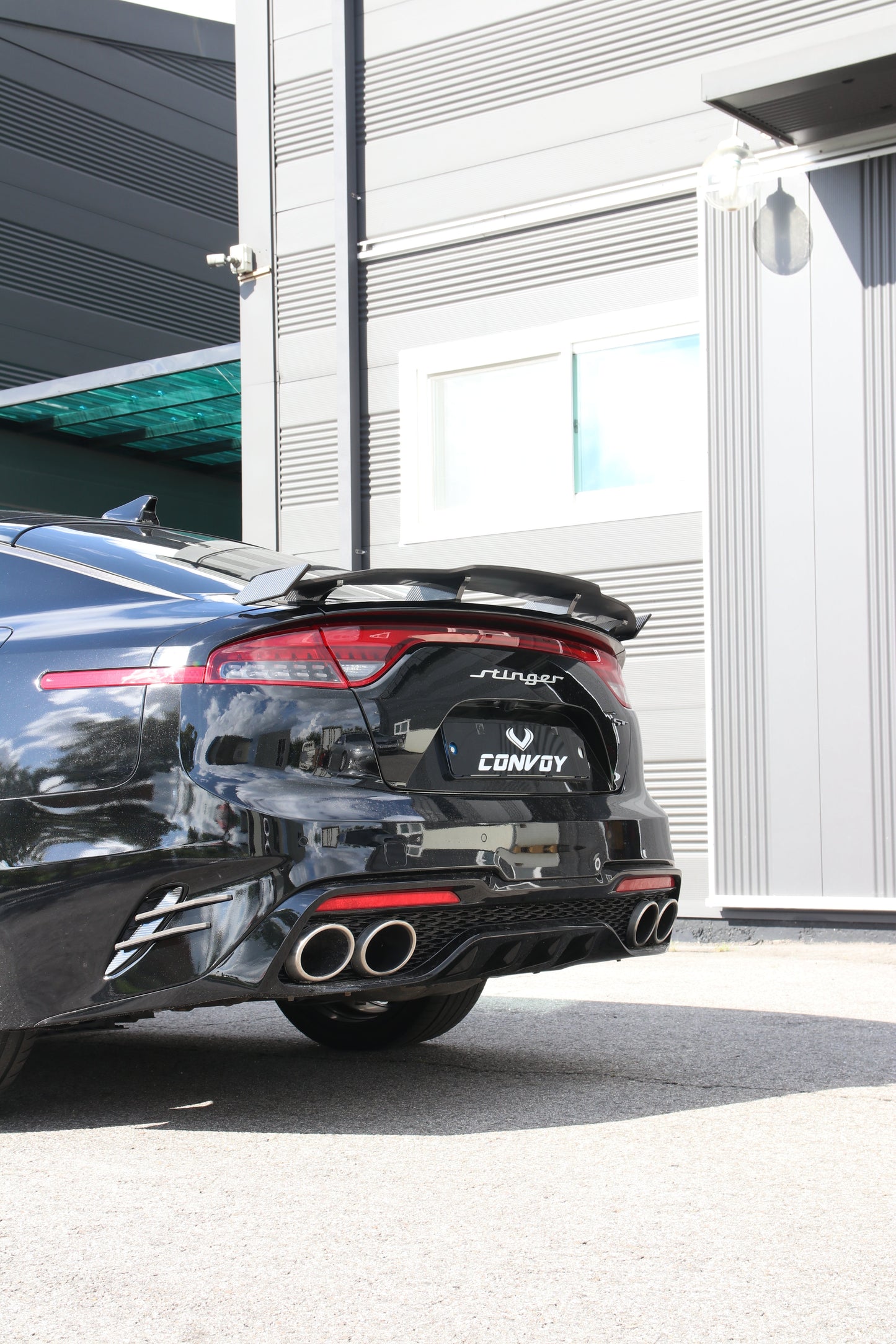 CONVOY Trunk Wing Spoiler Ver.3 for Kia Stinger 2019+ [Partial + Edges CF Wrap]