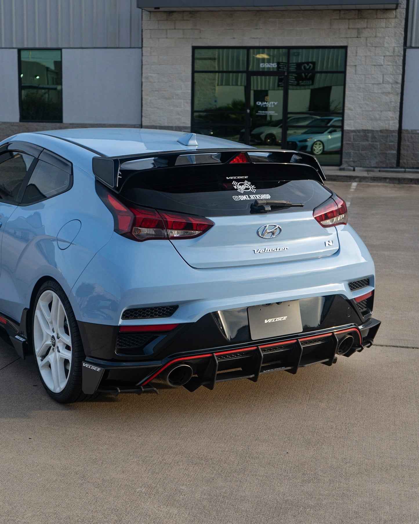 VELOCE Rear Wing Spats + Diffuser with Fins for Hyundai Veloster N 2019+