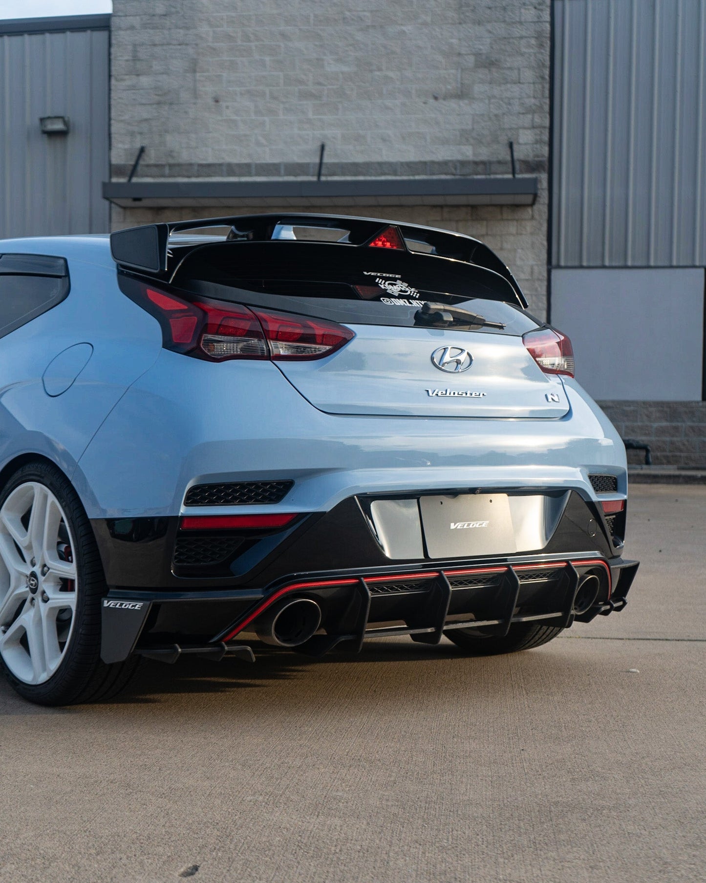 VELOCE Rear Wing Spats + Diffuser with Fins for Hyundai Veloster N 2019+