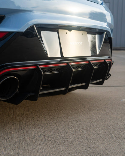 VELOCE Rear Wing Spats + Diffuser with Fins for Hyundai Veloster N 2019+