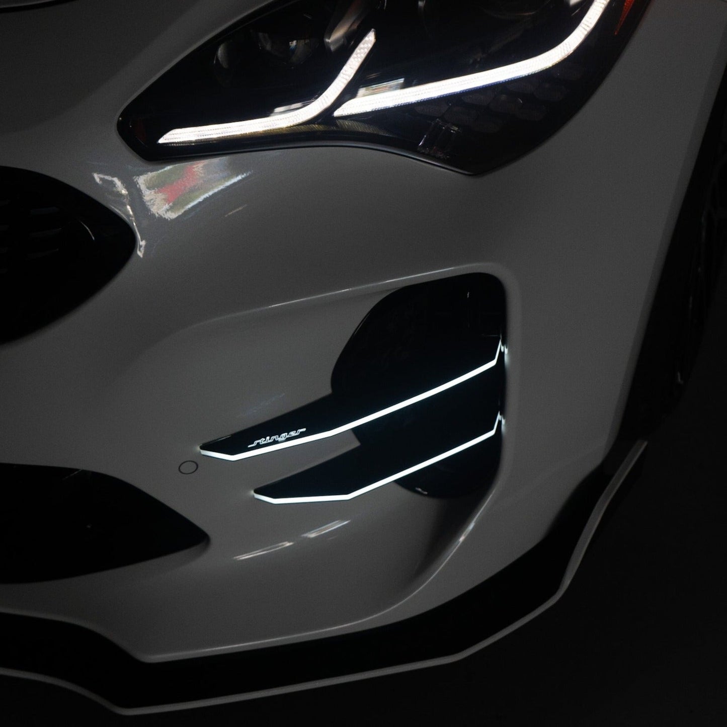 CONVOY Self Emitting LED Front Bumper Canards for Kia Stinger