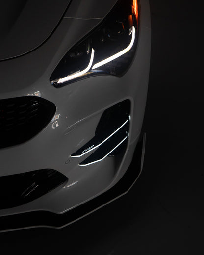 CONVOY Self Emitting LED Front Bumper Canards for Kia Stinger