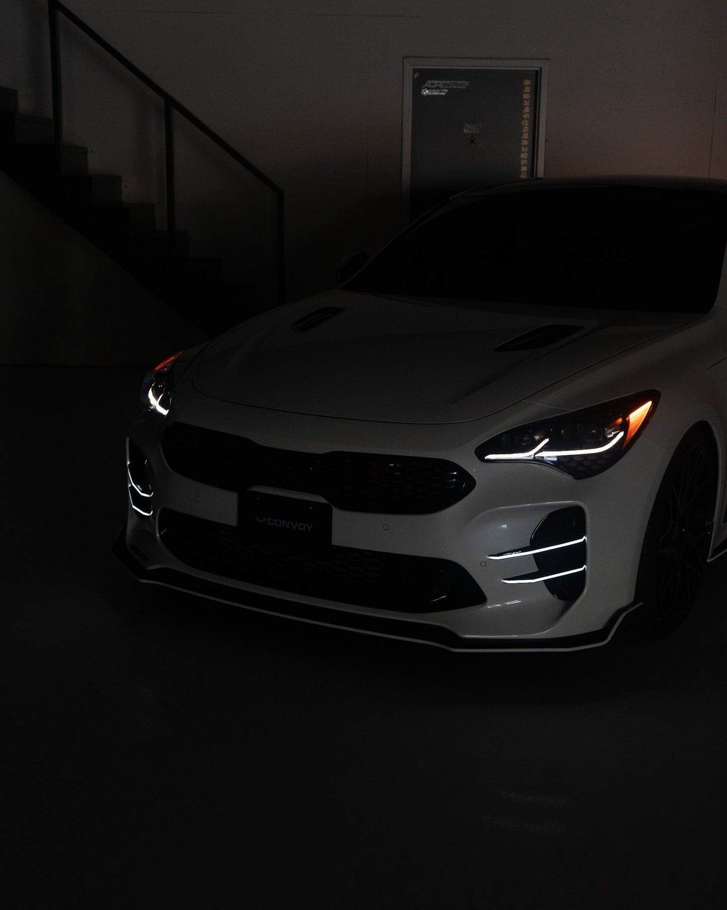 CONVOY Self Emitting LED Front Bumper Canards for Kia Stinger