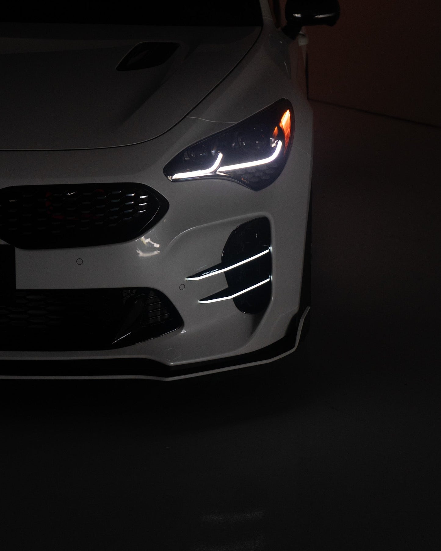 CONVOY Self Emitting LED Front Bumper Canards for Kia Stinger