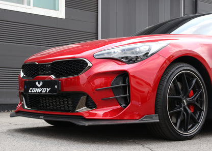 CONVOY Front Bumper Canards VER.1 for Kia Stinger [Partial + Edges CF Wrap]