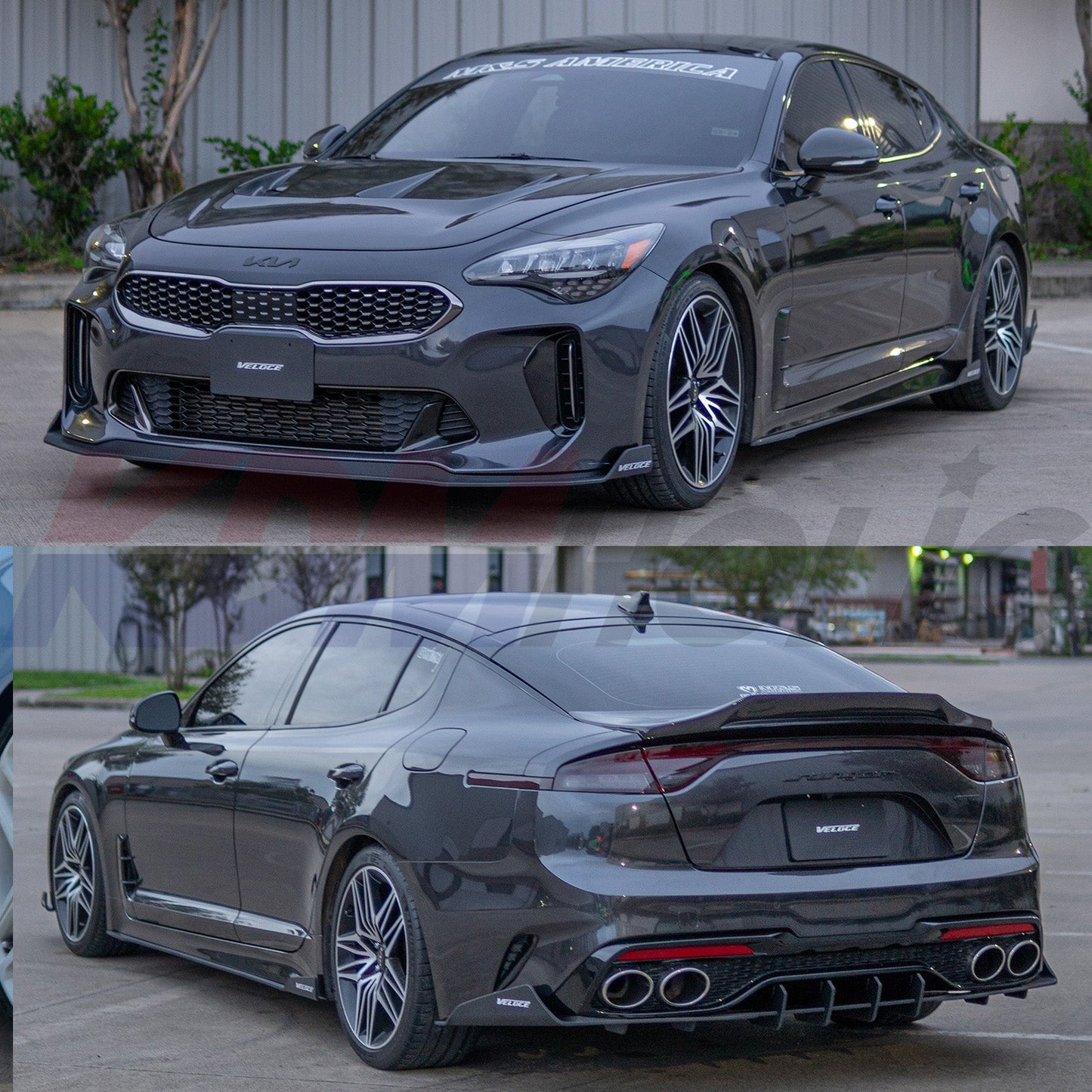 VELOCE Type GT Full Aero Splitter Kit (Front + Side + Rear) for Kia Stinger 2022+ GT & GT-Line Models