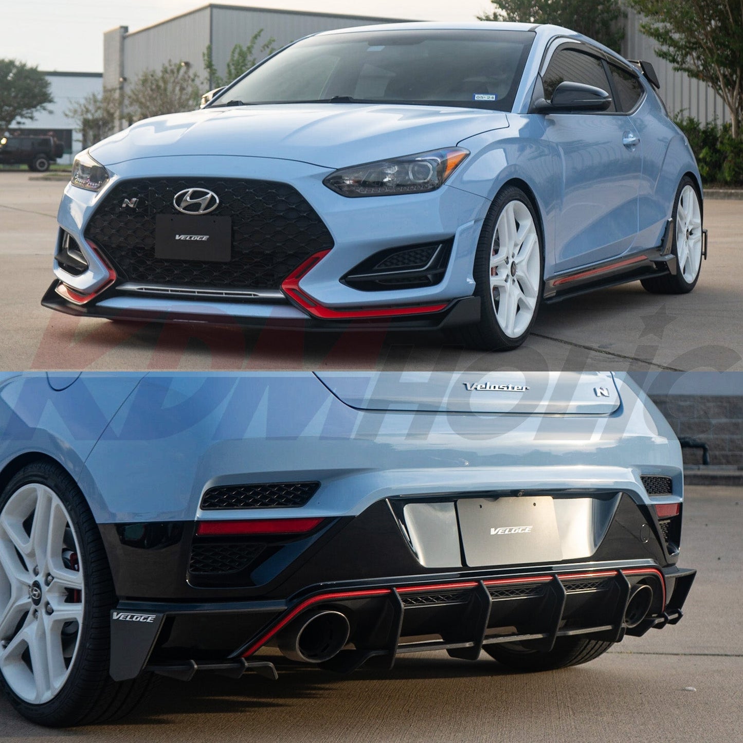 VELOCE Type N Full Aero Splitter Kit (Front + Side + Rear) for Hyundai Veloster N 2019+