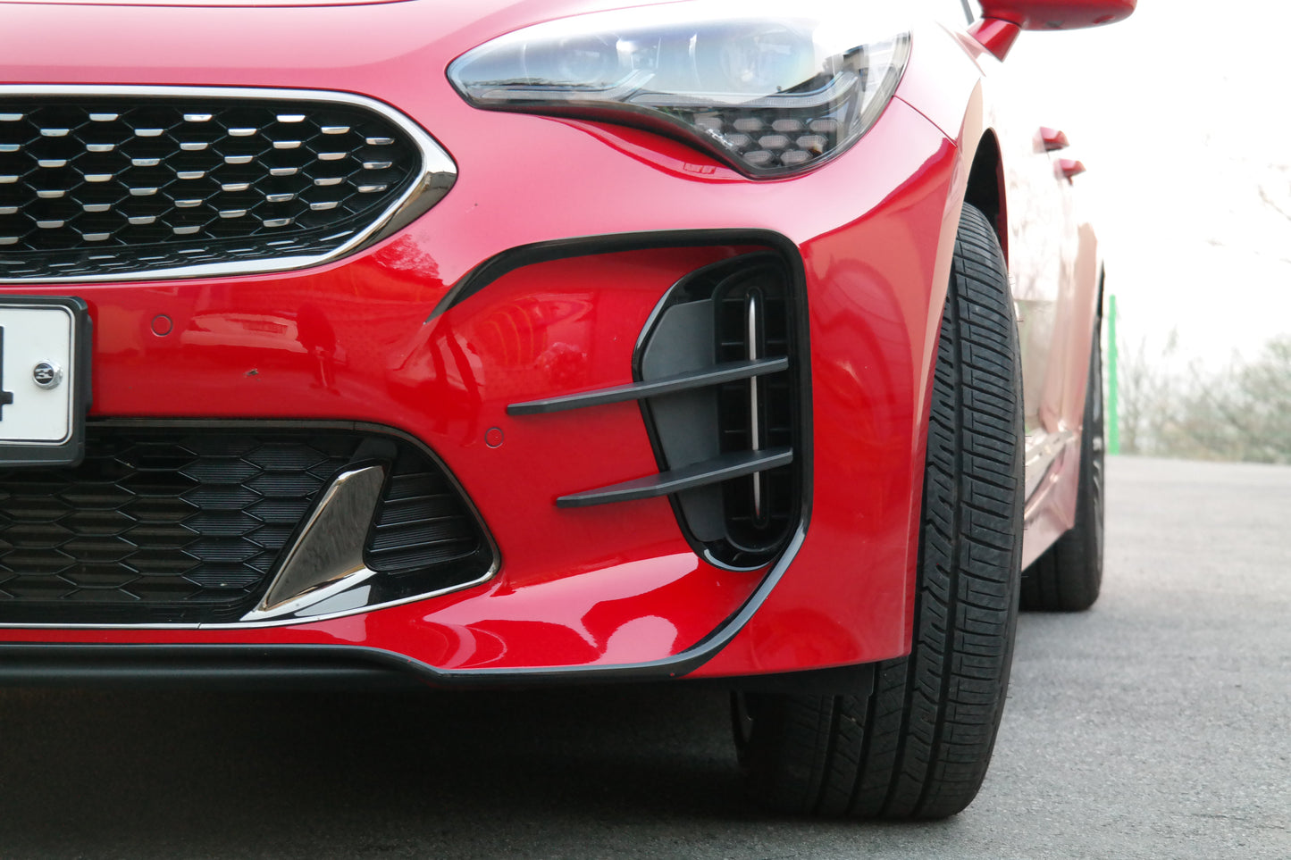 CONVOY Front Bumper Canards VER.1 for Kia Stinger [Matte Black]