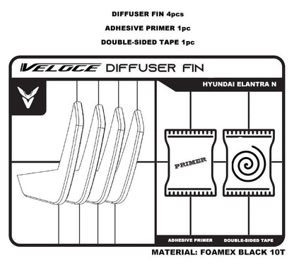 VELOCE Rear Diffuser Fin for Hyundai Elantra N 2021-2023
