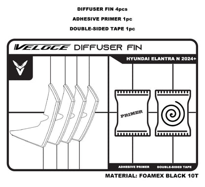 VELOCE Rear Diffuser Fin for Hyundai Elantra N 2024+