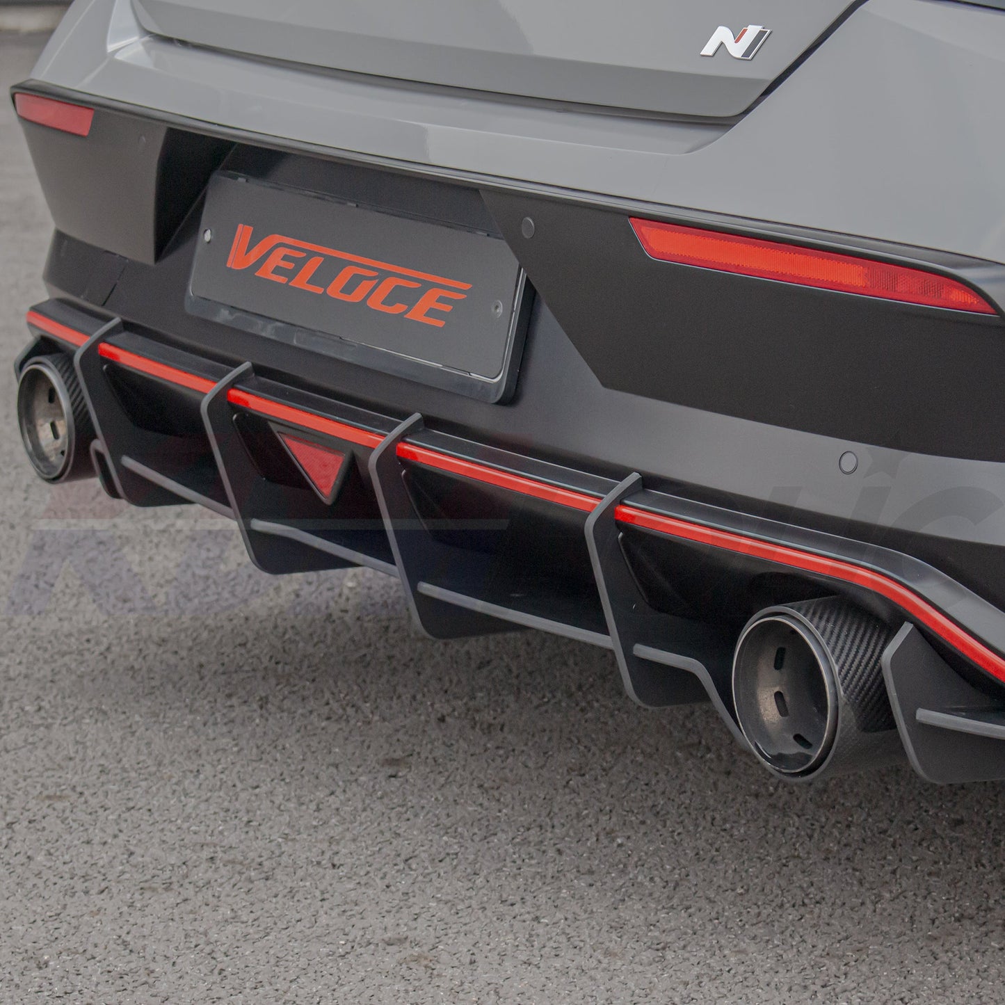 VELOCE Rear Wing Spats + Diffuser with Fins for Hyundai Elantra N 2024+