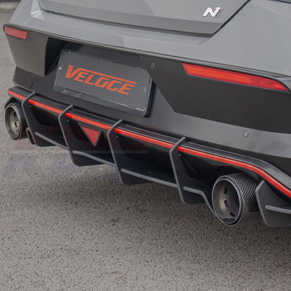 VELOCE Rear Wing Spats + Diffuser with Fins for Hyundai Elantra N 2024+