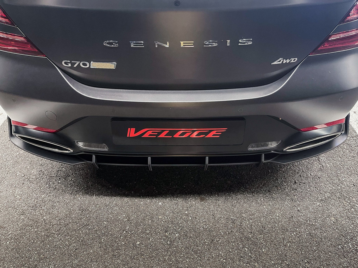 VELOCE Rear Spats and Diffuser + Fins Set for Genesis G70 2022+