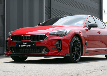 CONVOY Front Bumper Canards VER.1 for Kia Stinger [Partial + Edges CF Wrap]